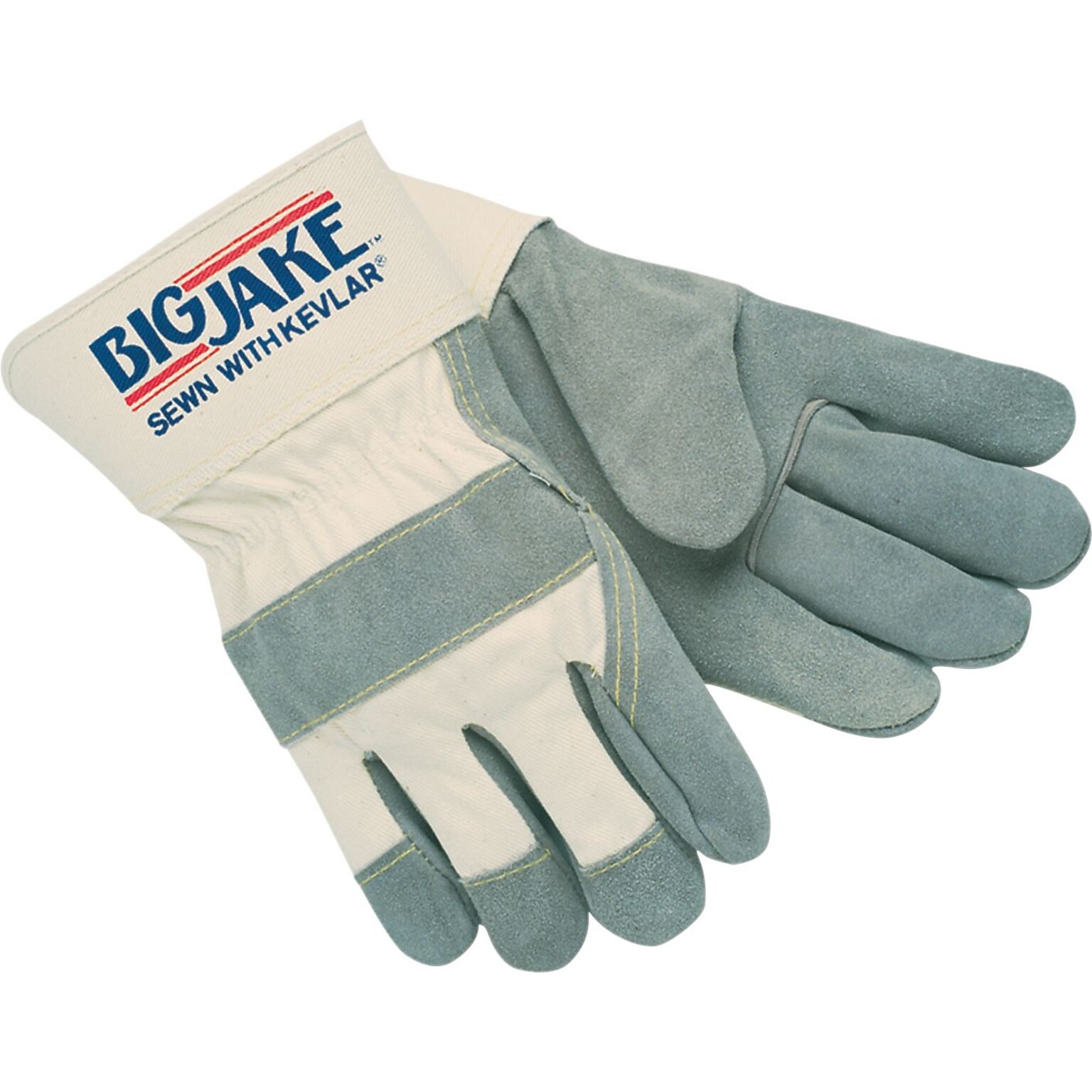 Memphis Gloves® Big Jake® Heavy-Duty Side Split Gloves, Leather, Safety Cuff, Large, 12 Pair/Box