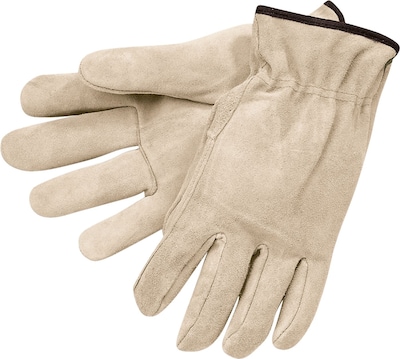 Memphis Gloves® Drivers Gloves, Split Cow Leather, Slip-On Cuff, Large, Russet, 12 Pair/Box