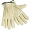 Memphis Gloves® Drivers Gloves, Cowhide Leather, Slip-On Cuff, L Size, Cream, 12 PRS