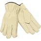 Memphis Gloves® Driver's Gloves, Pigskin Leather, Slip-On Cuff, L Size, Cream, 12 PRS