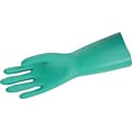 Memphis Gloves® Unlined Heavy-Duty Gloves, 11-mil Nitrile, Straight Cuff, XL Size, Green, 12 PRS