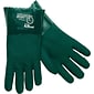Memphis Gloves® Double Dipped Gloves, PVC, 14 Gauntlet Cuff, L Size, Green, 12 PRS