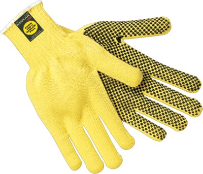 Memphis Gloves® Kevlar® Cut Resistant Gloves, Fiber, Knit-Wrist Cuff, L Size, Yellow, 12 Pair