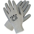Memphis Gloves® Flex-Tuff II® Coated Gloves, Cotton/Polyester, Knit-Wrist Cuff, M Size, Grey