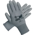 Memphis Gloves® UltraTech® Coated Gloves, Polyurethane, Hemmed Cuff, L Size, Grey, 12 Pairs