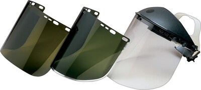 Jackson Safety® Face Shield Replacements, Polycarbonate, IRUV 3.0, 8x15-1/2, Green, Spark & Light