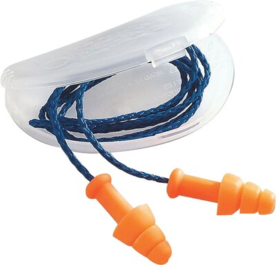 Howard Leight® SmartFit® Nylon Cord Reusable Earplugs, Orange, 25 dB, 100/BX