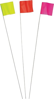 Irwin Strait-Line® Stake Flags, Orange Glo, 21 Length, 100/Bundle