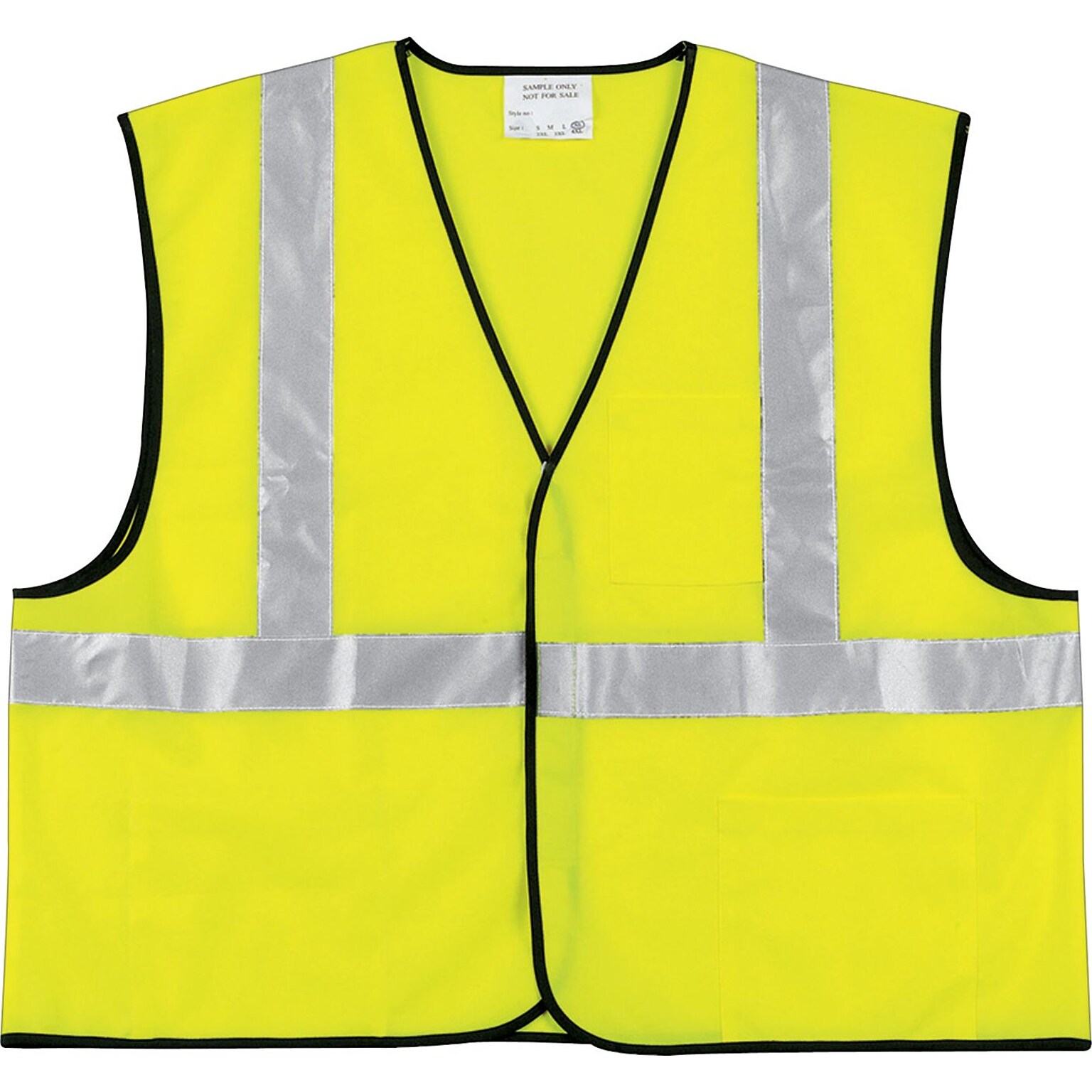 MCR Safety Economy Safety Vest, ANSI Class R2, Lime, L, 1 Each