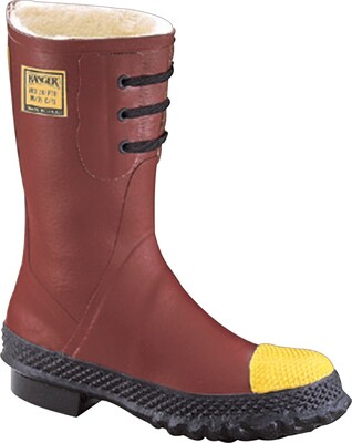 Ranger™ Insulated Steel Toe Boots, Rubber, 10 Size, Red With Fleece Lining