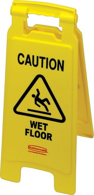 Rubbermaid® Commercial Floor Signs, Yellow, 26 Length