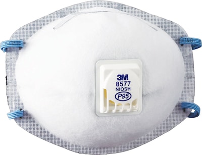 3M™ Disposable Particulate Respirator, 8577, P95, Oil Proof, 10/Box