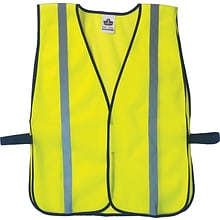 Ergodyne GloWear Non-Certified Standard Vest, Hook and loop, Lime, One Size Fits All, 24/Ct