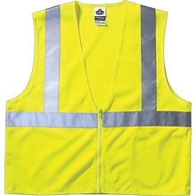 Ergodyne GloWear 8210Z High Visibility Sleeveless Safety Vest, ANSI Class R2, L/XL, Lime (21055)