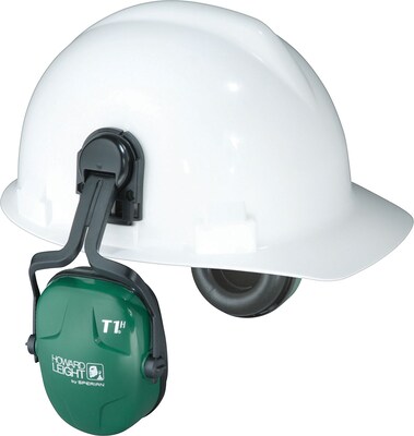 Howard Leight® Thunder® Cap Attached Earmuffs, Green, 23 dB, Pair of Adapters