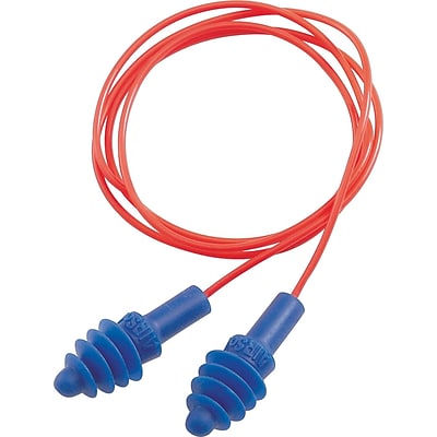 Howard Leight® AirSoft® Red Poly Cord Reusable Earplugs, Blue, 27 dB, 100/BX (DPAS-1)