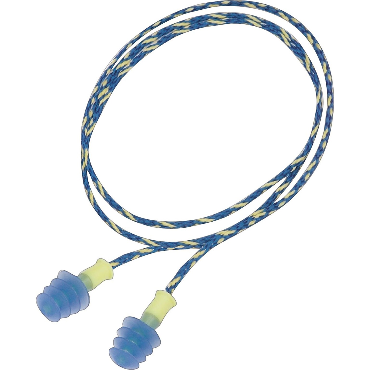 Howard Leight Fusion Reusable Corded Earplugs, NRR 27 dB, Blue/Green, 100/Box (FUS30S-HP)