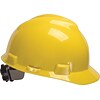 MSA V-Gard Polyethylene Ratchet Suspension Short Brim Hard Hat, Yellow (475360)