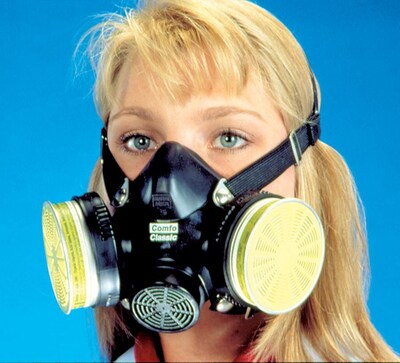 MSA Safety Comfo Classic® Half Facepiece Dual Cartridge Respirator, Medium, Rubber