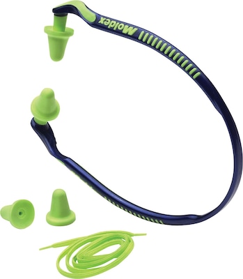 Moldex® Jazz Band® Banded Earplugs, Blue, 25 dB, 10/Box