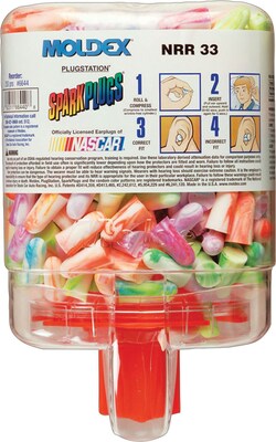 Moldex® PlugStation® Uncorded Earplug Dispensers, Assorted, 33 dB, 250/Box (6644)