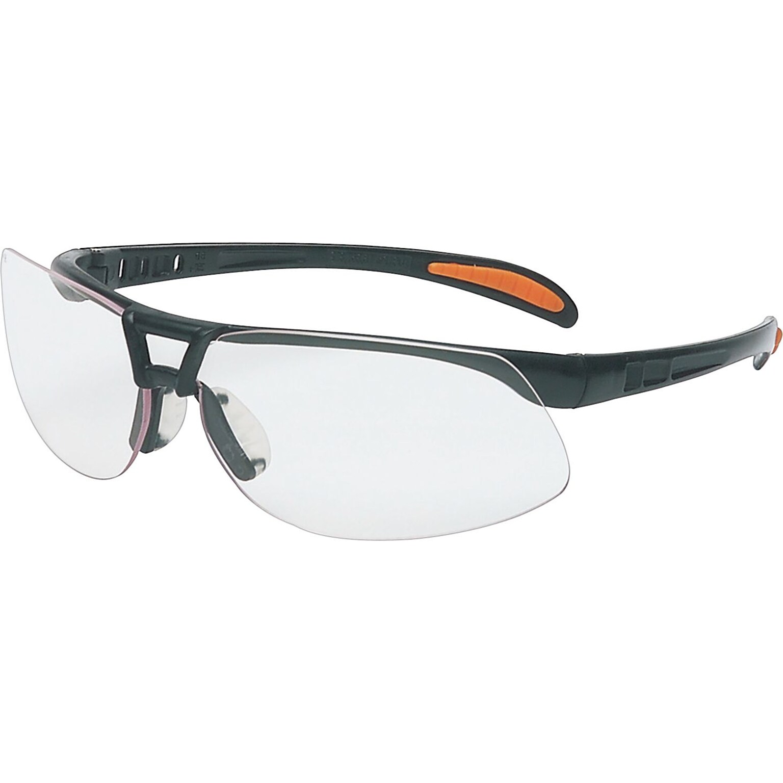 Sperian Protege™ Safety Glasses, Polycarbonate, Hard Coat, Clear, Metallic Black
