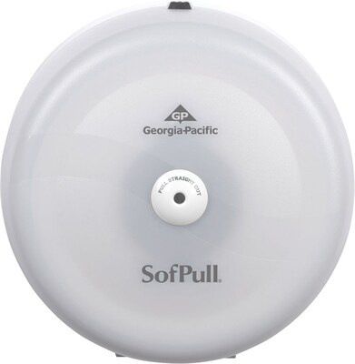 Georgia-Pacific SofPull® High-Capacity Centerpull Bathroom Tissue Dispenser, Translucent White, 10.5"W x 6.75"D x 10.5"H