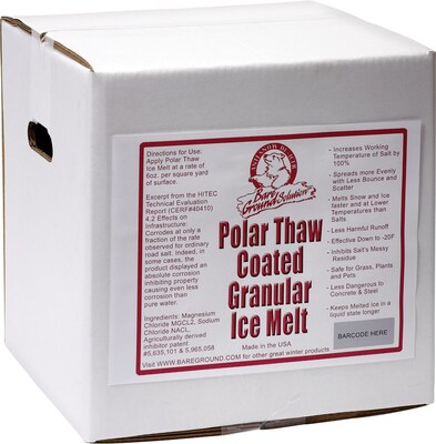 Bare Ground Pet-Friendly Coated Granular Ice Melt, 40 lbs./Box (BGCSBX-40)