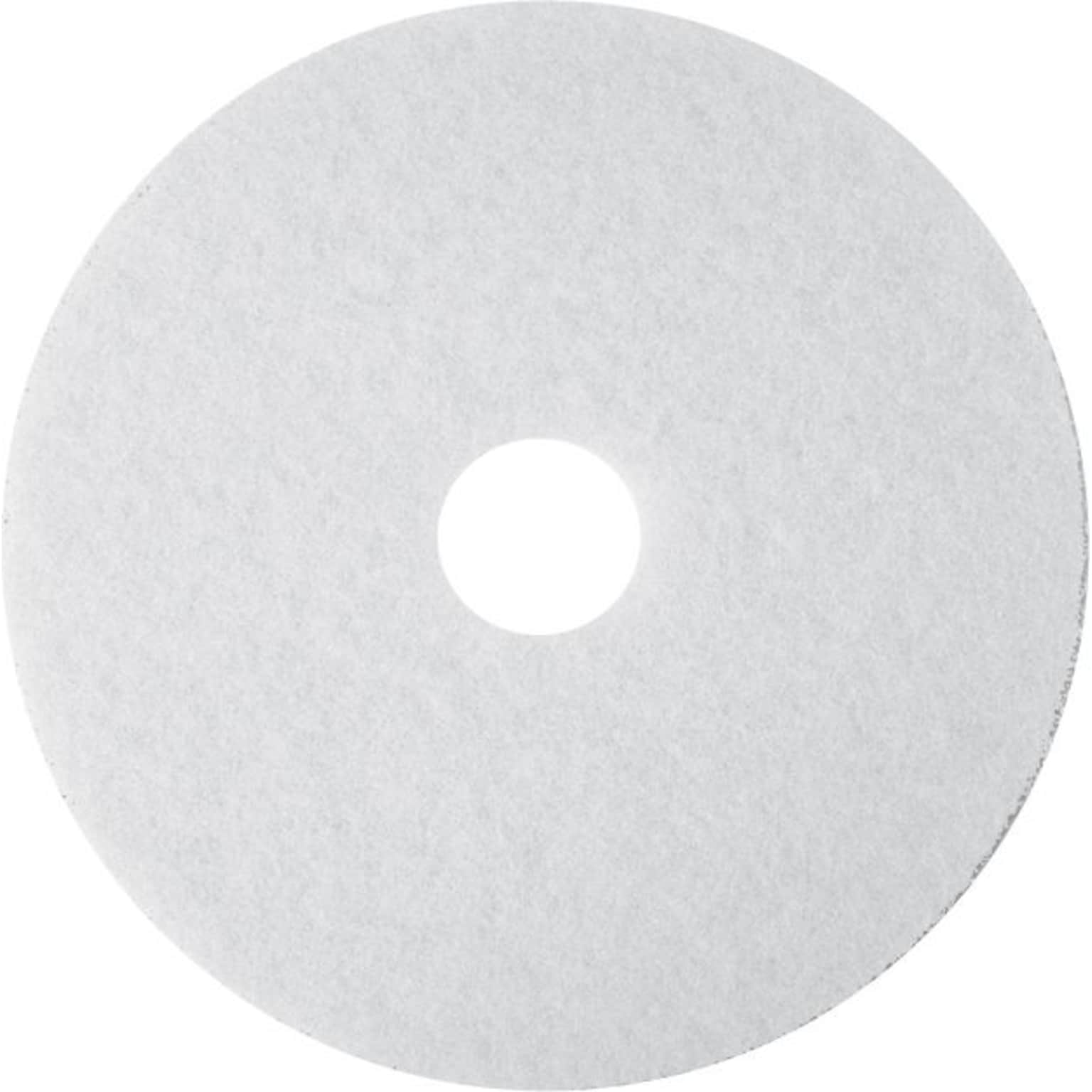 3M 13 Polishing Floor Pad, White, 5/Carton (410013)