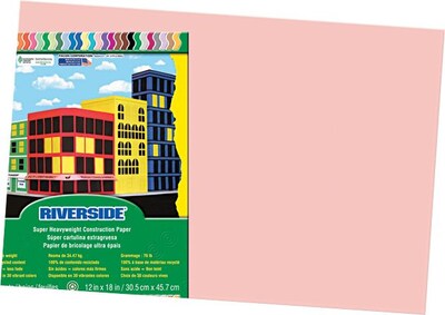 Riverside® Construction Paper, Salmon, 12x18", 50 Sheets