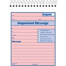 TOPS Phone Message Pad, 4-1/4 x 5-1/2, White/Canary, 50 Sheets/Pad (4010)