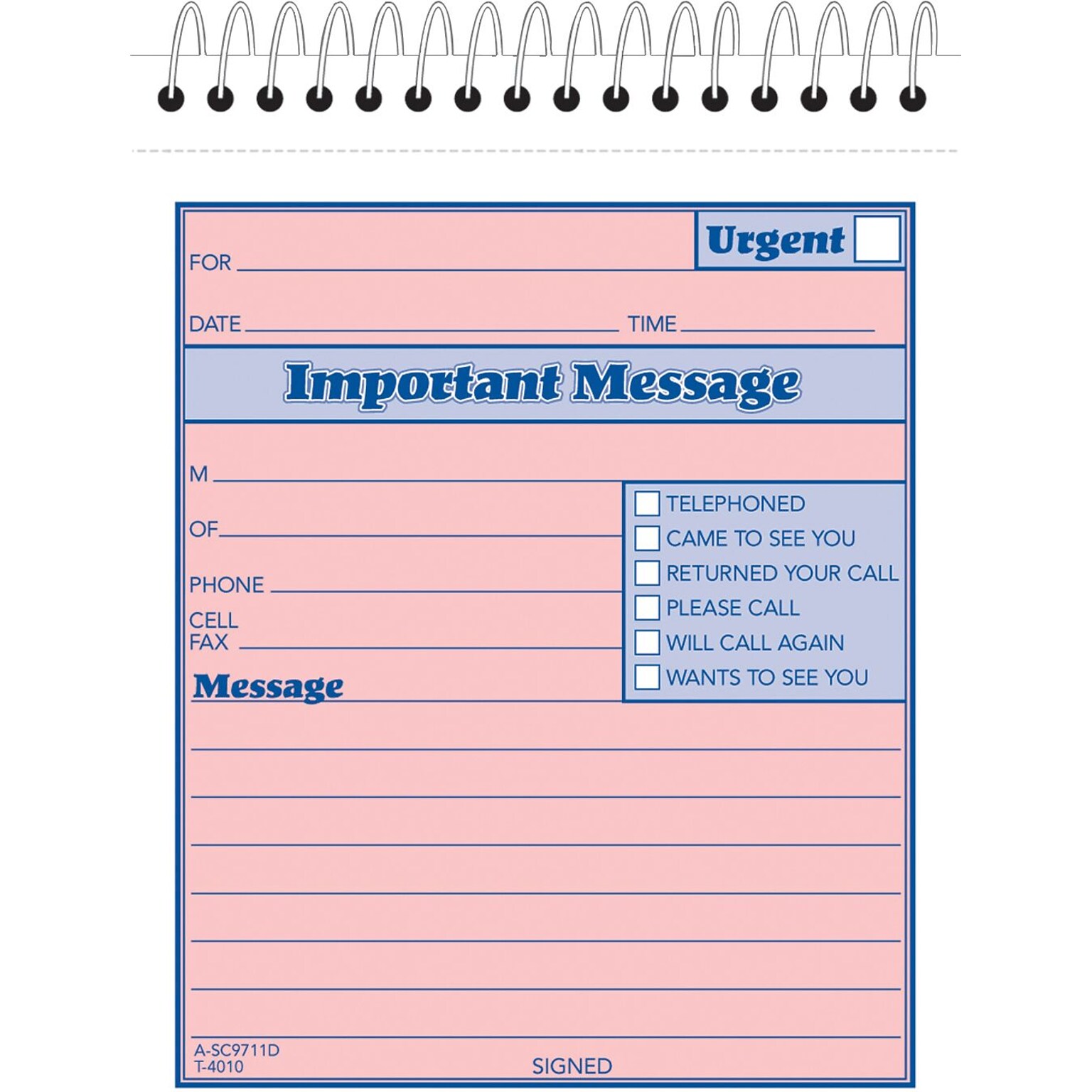 TOPS Phone Message Pad, 4-1/4 x 5-1/2, White/Canary, 50 Sheets/Pad (4010)