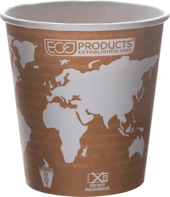 Eco-Products World Art Paper Hot Cup, 10 Oz., Clear (EP-BHC10-WA)