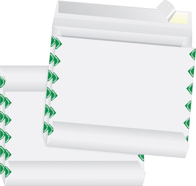Quality Park Flap-Stick® FCB Open-Side Expansion Envelopes, 10 x 13 x 2, White, 100/Ct