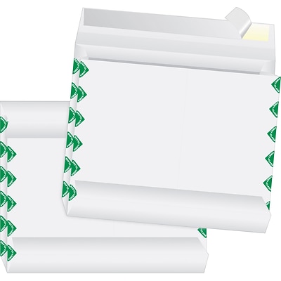 Quality Park Flap-Stick® Tyvek® FCB Open-Side Expansion Envelopes, 10 x 13 x 2, White, 100/Ct