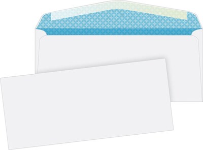 Quality Park Flap-Stik V-Flap Security Tinted #10 Business Envelope, 4 1/2 x 9 1/2, White, 500/Box