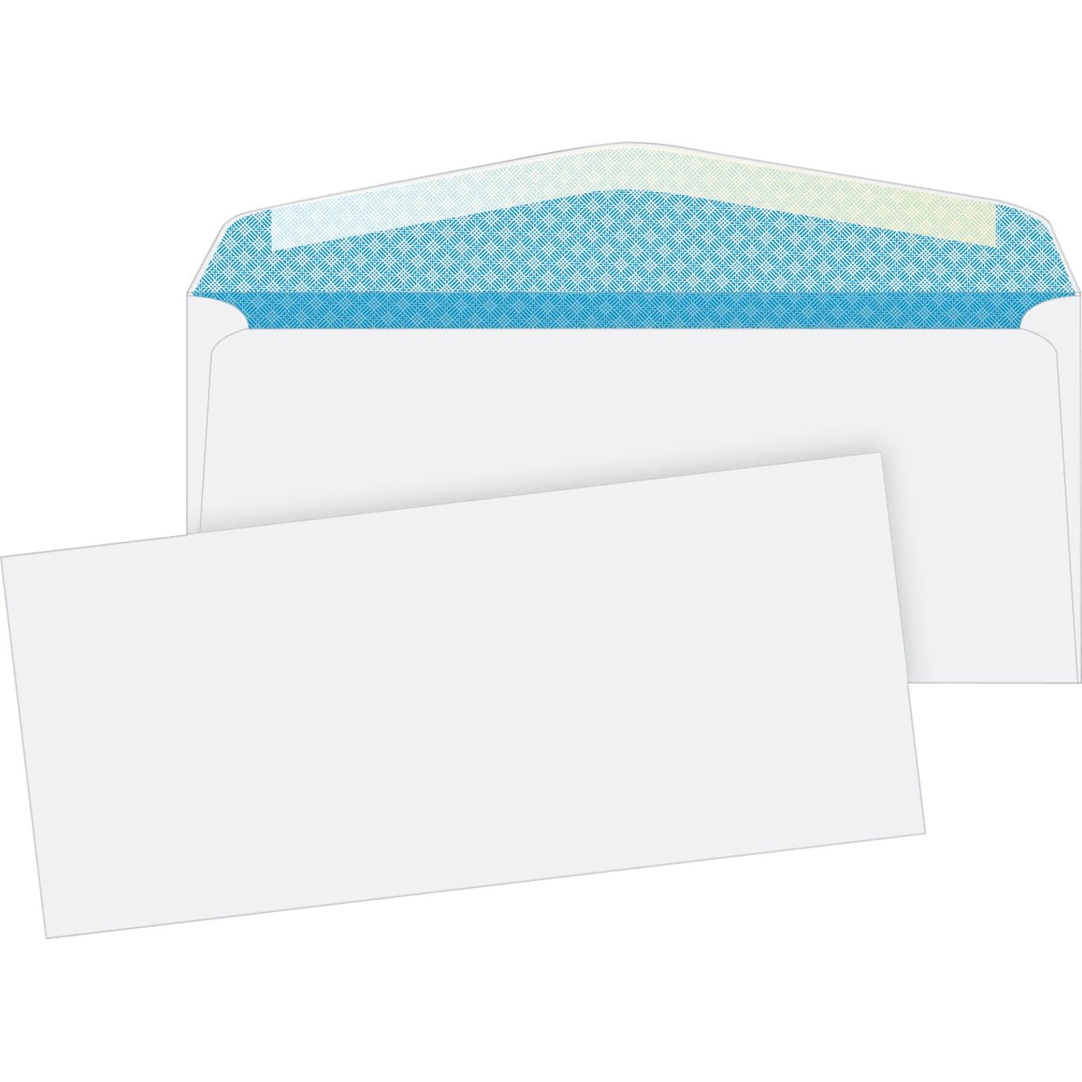 Quality Park Flap-Stik V-Flap Security Tinted #10 Business Envelope, 4 1/2 x 9 1/2, White, 500/Box (90030)