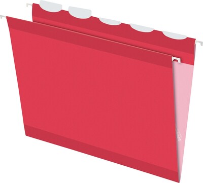 Pendaflex Ready Tab® Hanging File Folders, Letter, 1/5-Cut, Red