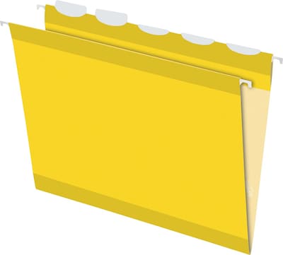 Pendaflex Ready Tab® Hanging File Folders, Letter, 1/5-Cut, Yellow