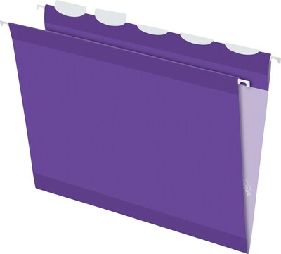 Pendaflex Ready-Tab Reinforced Recycled Hanging File Folder, 5-Tab Tab, Letter Size, Violet, 25/Box (PFX 42621)