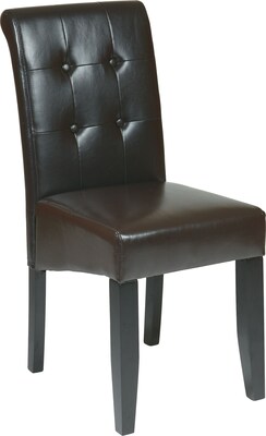 OSP Designs® Metro Bonded Leather Button Back Parsons Chair, Espresso
