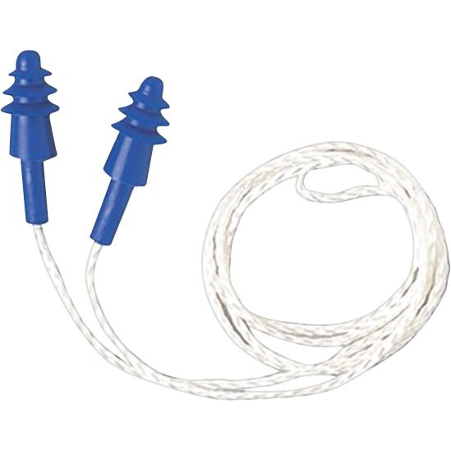 Howard Leight® AirSoft® White Nylon Cord Reusable Earplugs, Blue, 27 dB, 100/BX