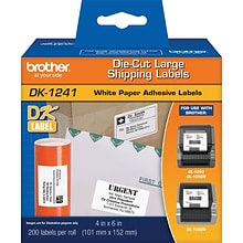 Brother DK1241 Label Printer Labels, 4W, White, 200/Roll