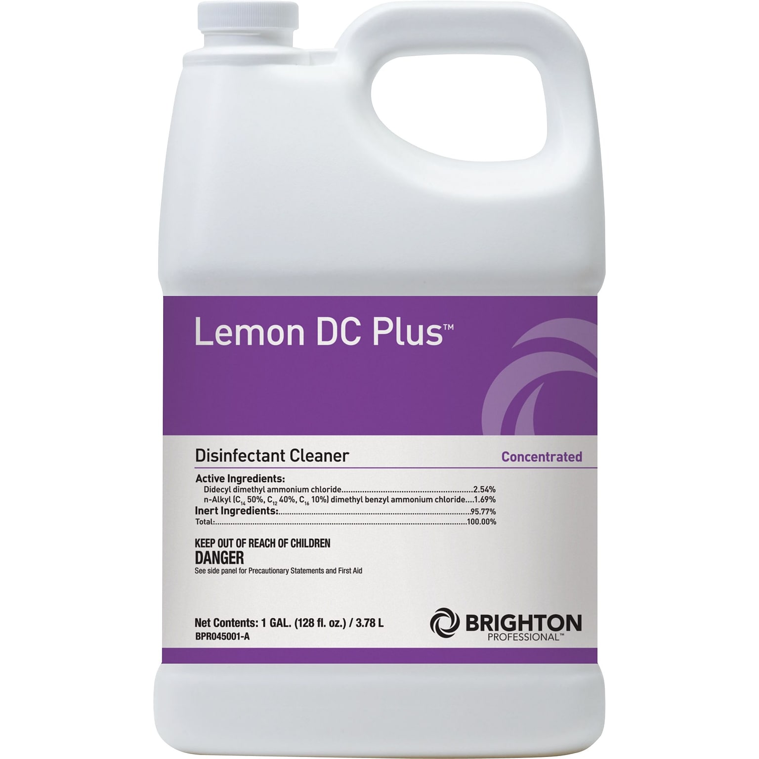 Brighton Professional™ Lemon DC Plus™ Disinfectant Cleaner, Lemon Scent, 1 Gallon, 4/Ct