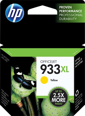HP 933XL Yellow High Yield Ink Cartridge, Print Up to 825 Pages (CN056AN#140)