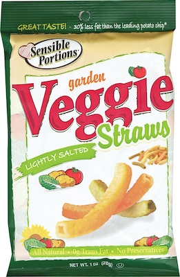 Sensible Portions Veggie Straws Lightly Salted Vegetable Chips, 1 oz., 8 Bags/Pack (HFGHG30357)