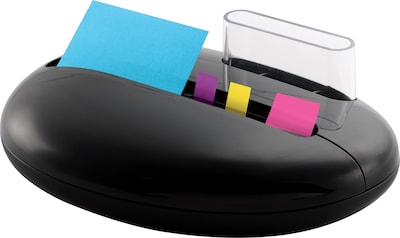 Post-it® Pop-up Combo Dispenser for 3 x 3 Notes, Black, Pebble-Shaped (PBL100)
