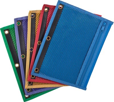 Centis® Mesh Binder Pockets, Assorted Colors