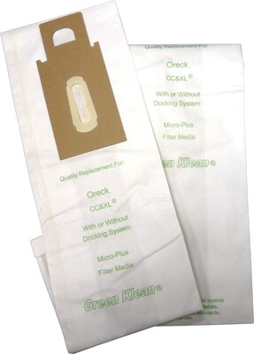 Green Klean® Replacement Vacuum Bags Fits Oreck® XL Upright Style CC 8000, 9000, 2000, new bag dock or old style, 8/pk