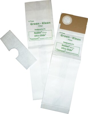 Green Klean® Replacement Vacuum Bags, For Tennant 3110/3120 and Nobles Ultra Glide, V-DMU-15, 10/pk
